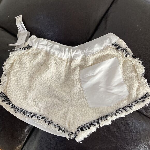 Sacai Women's High Waisted Tweed Shorts size L/10 - Off White Made in Japan NWT - Picture 6 of 10